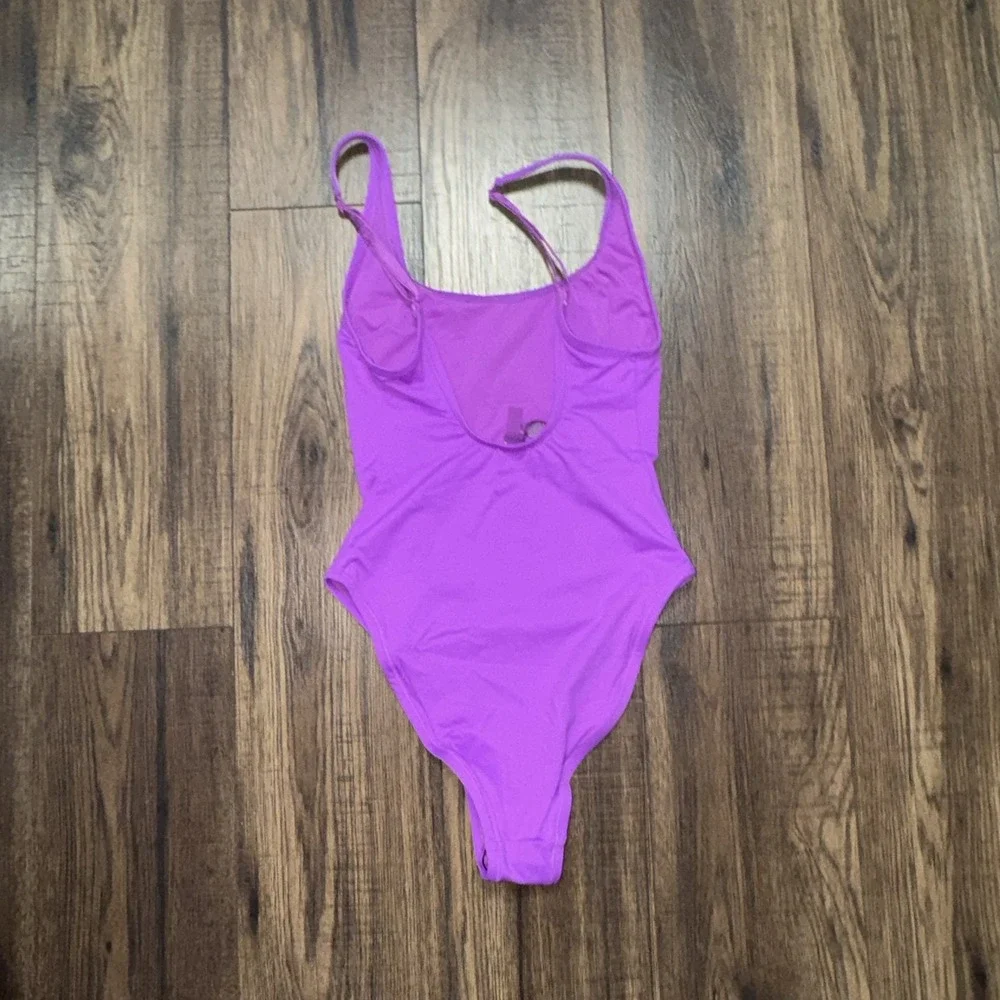 Skims Recycled Nylon Spandex Scoop Neck One Piece Tank Violet Women's Size XXS